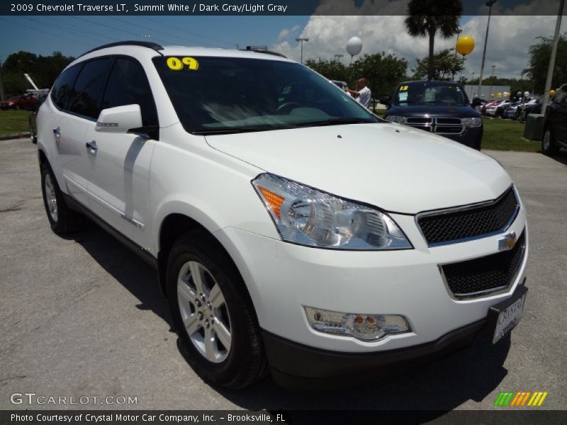 Summit White / Dark Gray/Light Gray 2009 Chevrolet Traverse LT