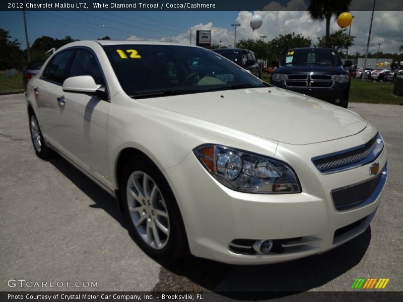 White Diamond Tricoat / Cocoa/Cashmere 2012 Chevrolet Malibu LTZ