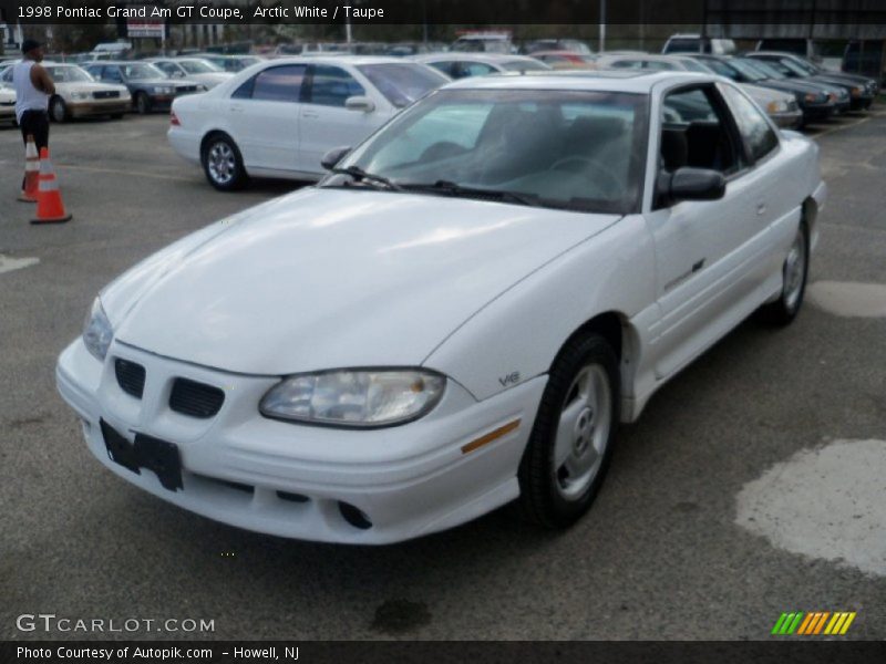 Arctic White / Taupe 1998 Pontiac Grand Am GT Coupe