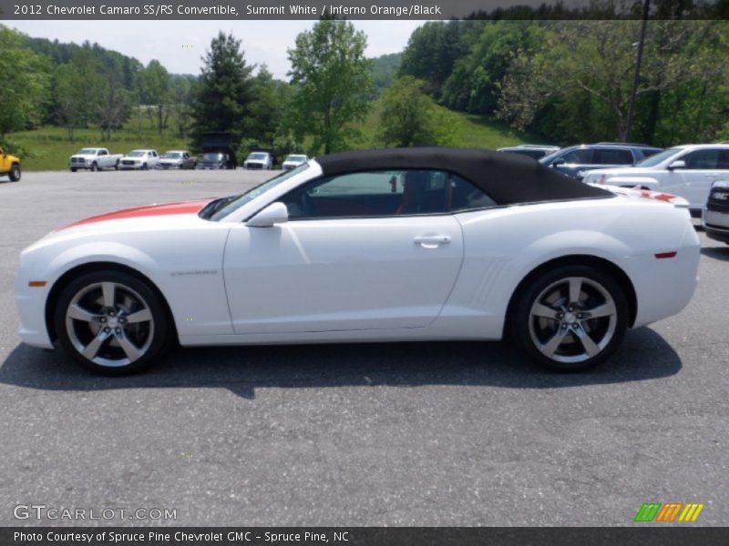 Summit White / Inferno Orange/Black 2012 Chevrolet Camaro SS/RS Convertible