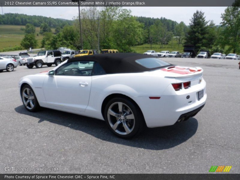Summit White / Inferno Orange/Black 2012 Chevrolet Camaro SS/RS Convertible