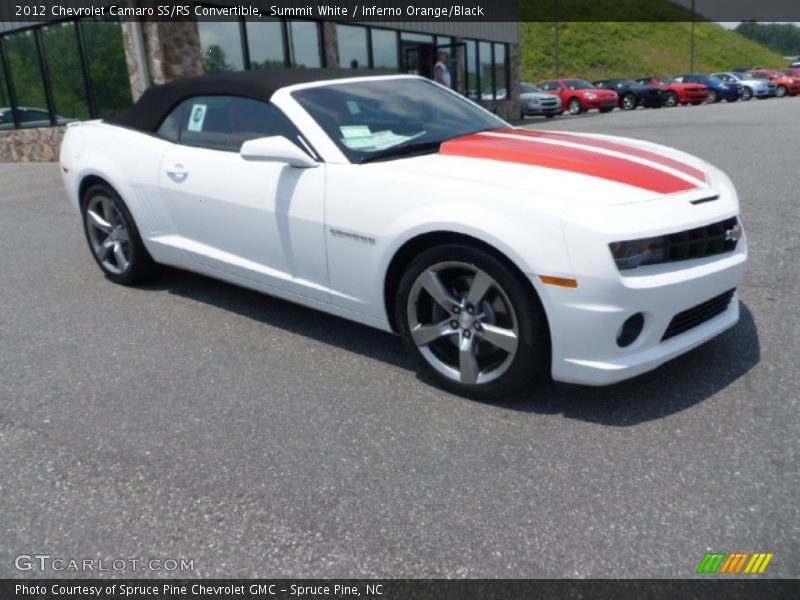 Summit White / Inferno Orange/Black 2012 Chevrolet Camaro SS/RS Convertible