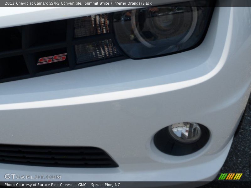 Summit White / Inferno Orange/Black 2012 Chevrolet Camaro SS/RS Convertible