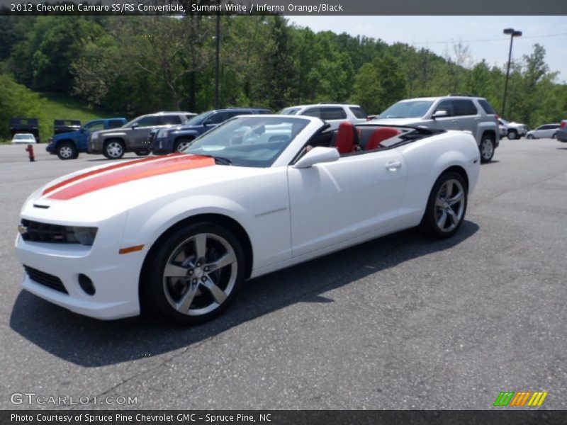 Summit White / Inferno Orange/Black 2012 Chevrolet Camaro SS/RS Convertible