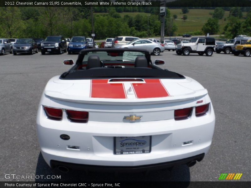 Summit White / Inferno Orange/Black 2012 Chevrolet Camaro SS/RS Convertible