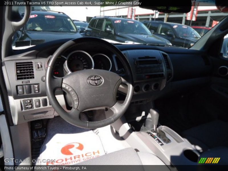 Super White / Graphite Gray 2011 Toyota Tacoma V6 TRD Sport Access Cab 4x4