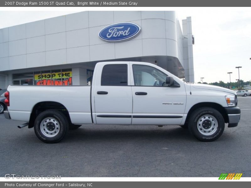 Bright White / Medium Slate Gray 2007 Dodge Ram 1500 ST Quad Cab