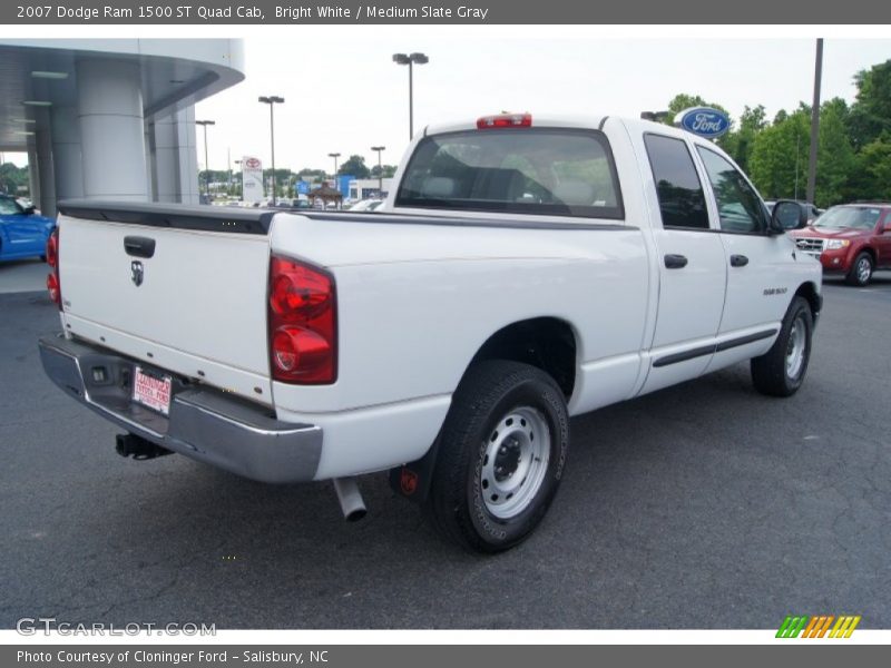 Bright White / Medium Slate Gray 2007 Dodge Ram 1500 ST Quad Cab