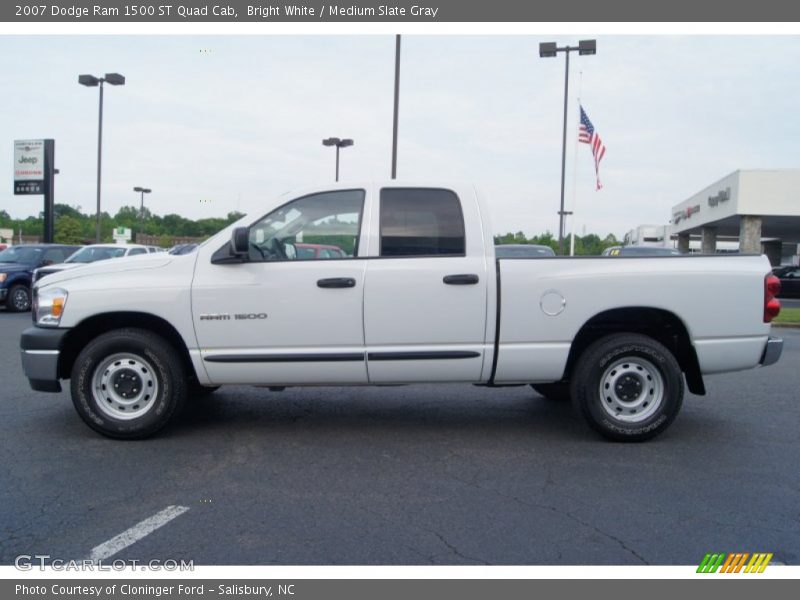 Bright White / Medium Slate Gray 2007 Dodge Ram 1500 ST Quad Cab
