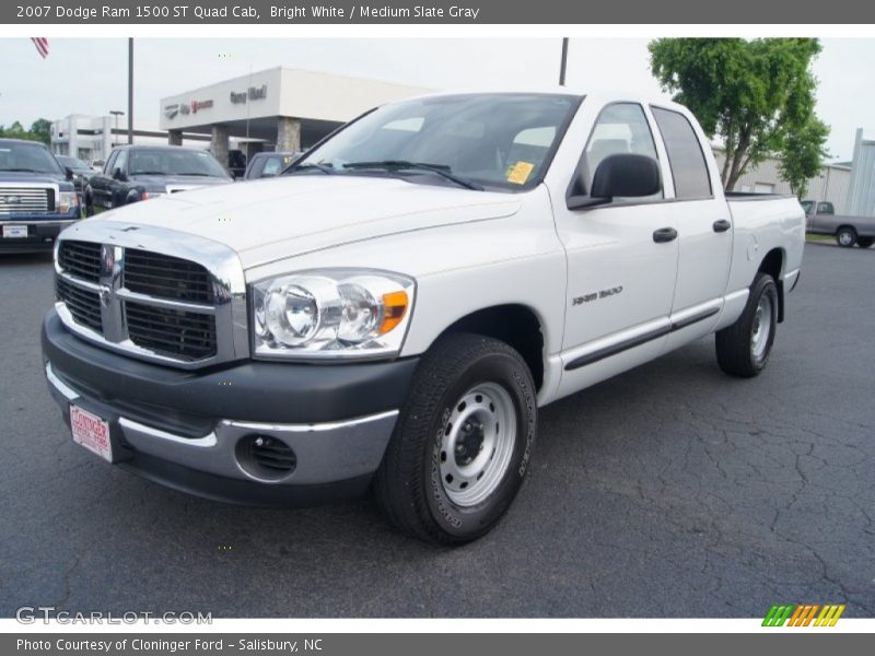 Bright White / Medium Slate Gray 2007 Dodge Ram 1500 ST Quad Cab