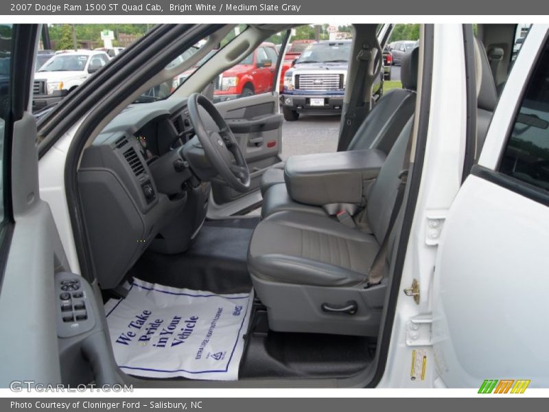 Bright White / Medium Slate Gray 2007 Dodge Ram 1500 ST Quad Cab