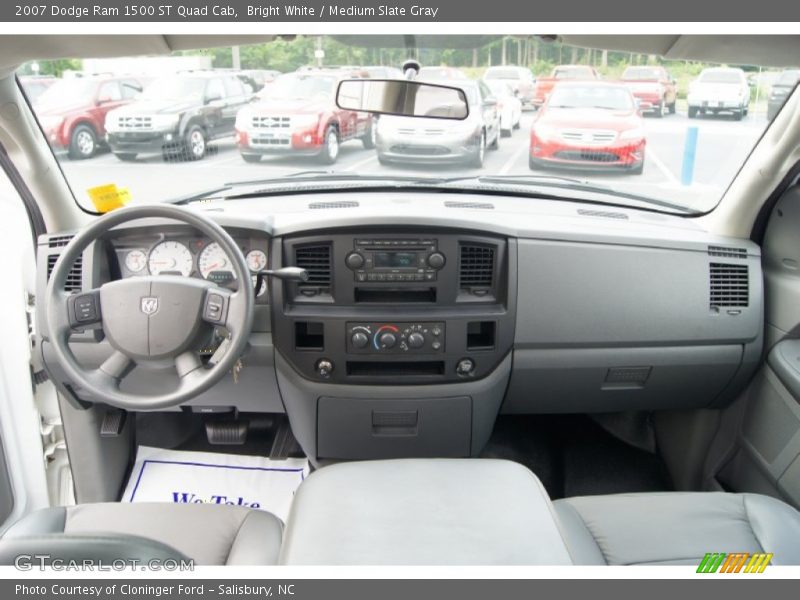 Bright White / Medium Slate Gray 2007 Dodge Ram 1500 ST Quad Cab