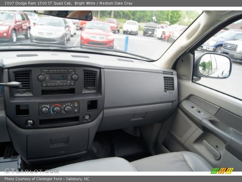 Bright White / Medium Slate Gray 2007 Dodge Ram 1500 ST Quad Cab