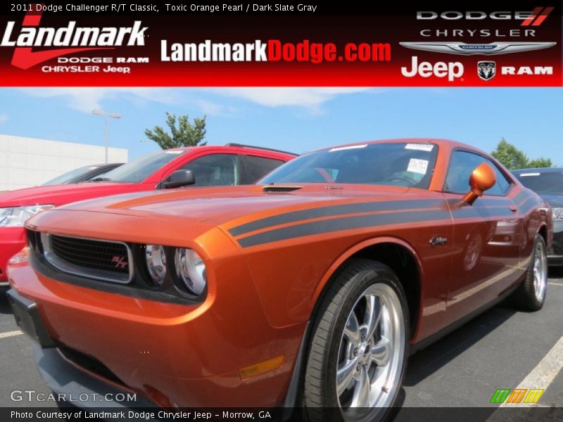 Toxic Orange Pearl / Dark Slate Gray 2011 Dodge Challenger R/T Classic