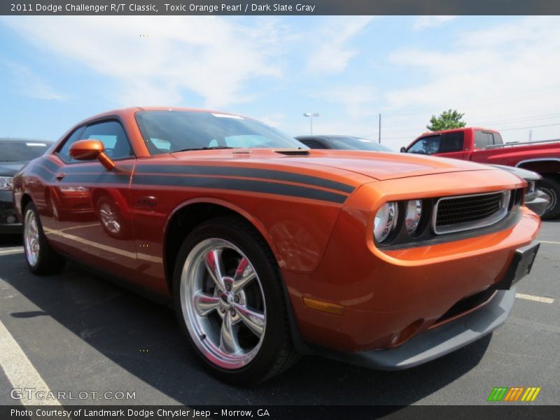 Toxic Orange Pearl / Dark Slate Gray 2011 Dodge Challenger R/T Classic