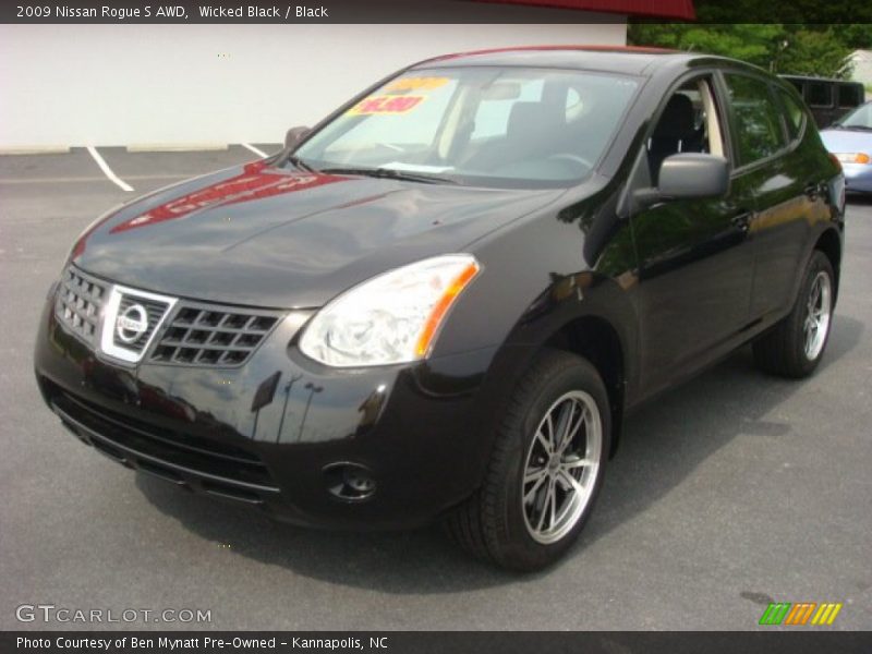 Wicked Black / Black 2009 Nissan Rogue S AWD