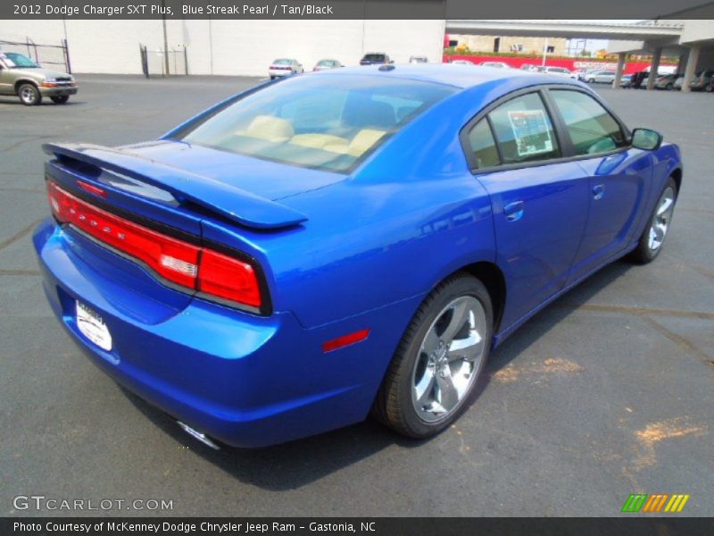 Blue Streak Pearl / Tan/Black 2012 Dodge Charger SXT Plus