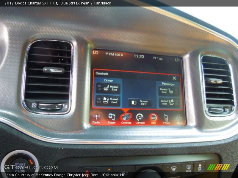 Blue Streak Pearl / Tan/Black 2012 Dodge Charger SXT Plus