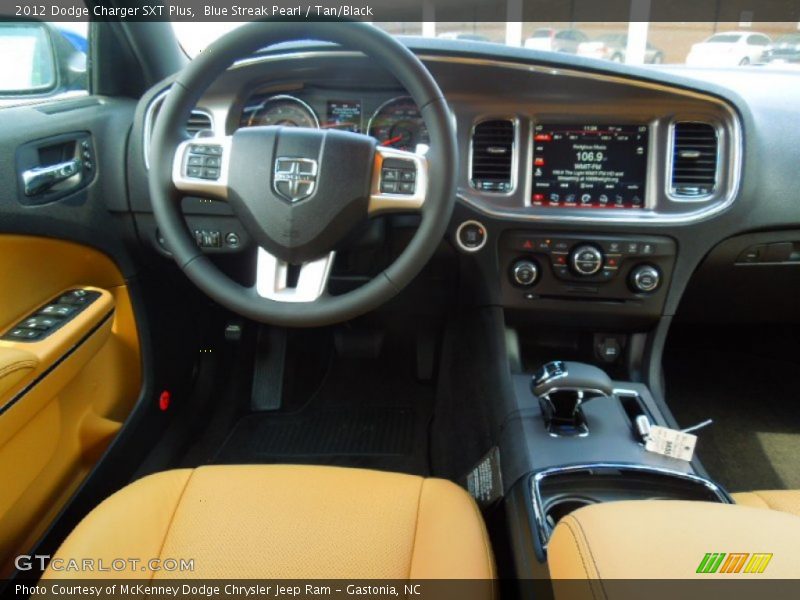 Blue Streak Pearl / Tan/Black 2012 Dodge Charger SXT Plus