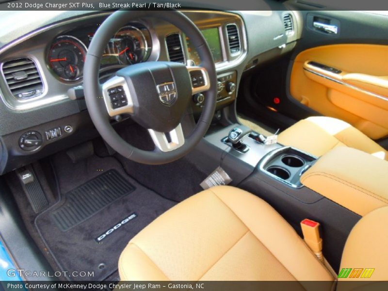 Blue Streak Pearl / Tan/Black 2012 Dodge Charger SXT Plus