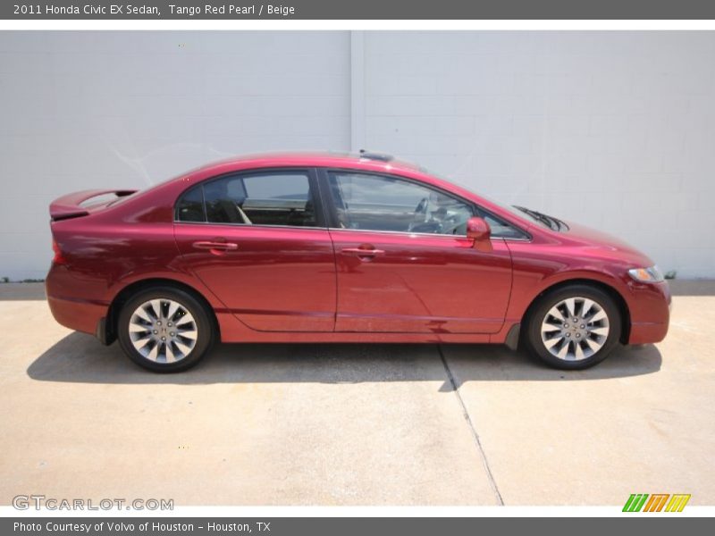 Tango Red Pearl / Beige 2011 Honda Civic EX Sedan