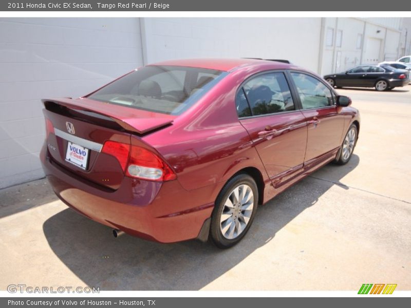 Tango Red Pearl / Beige 2011 Honda Civic EX Sedan