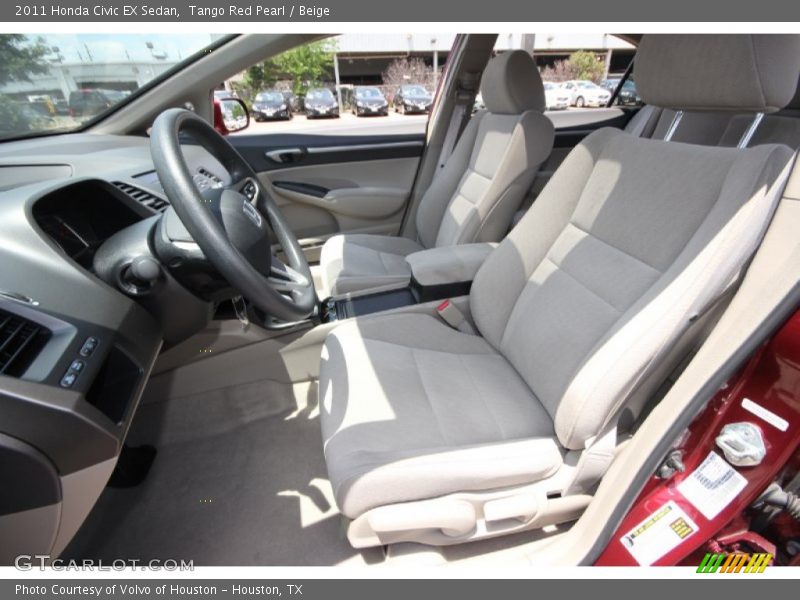 Tango Red Pearl / Beige 2011 Honda Civic EX Sedan