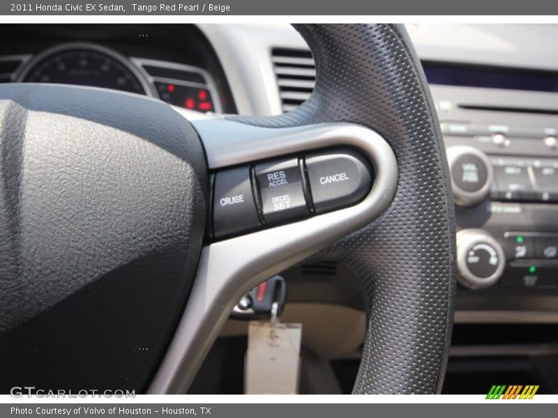 Tango Red Pearl / Beige 2011 Honda Civic EX Sedan