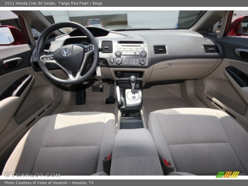 Tango Red Pearl / Beige 2011 Honda Civic EX Sedan