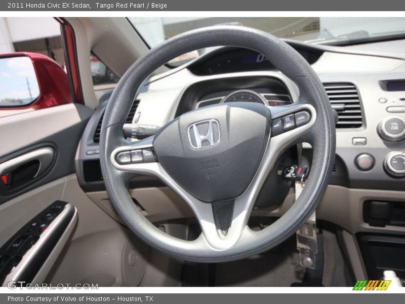 Tango Red Pearl / Beige 2011 Honda Civic EX Sedan