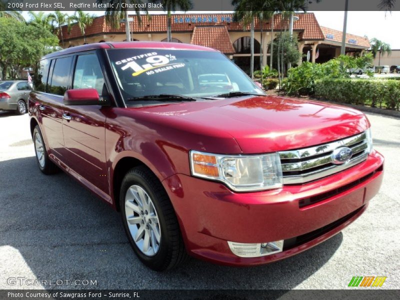 Redfire Metallic / Charcoal Black 2009 Ford Flex SEL
