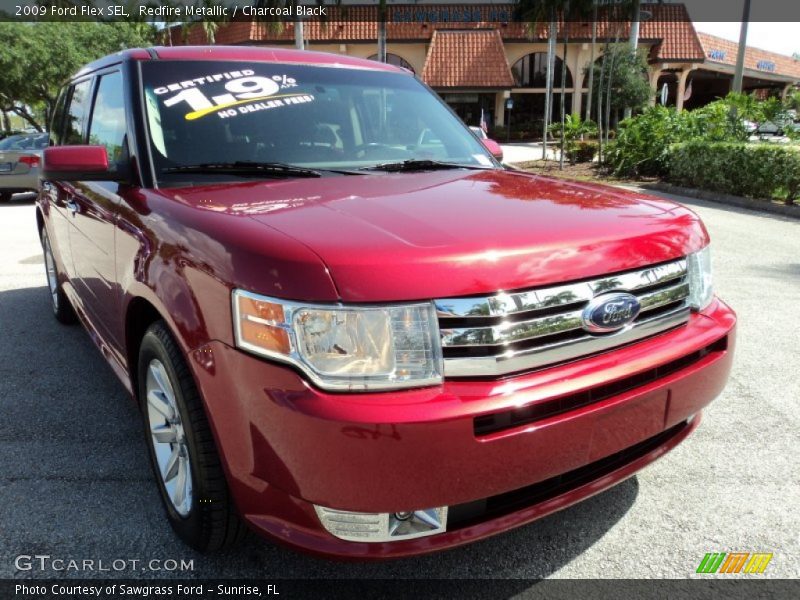 Redfire Metallic / Charcoal Black 2009 Ford Flex SEL