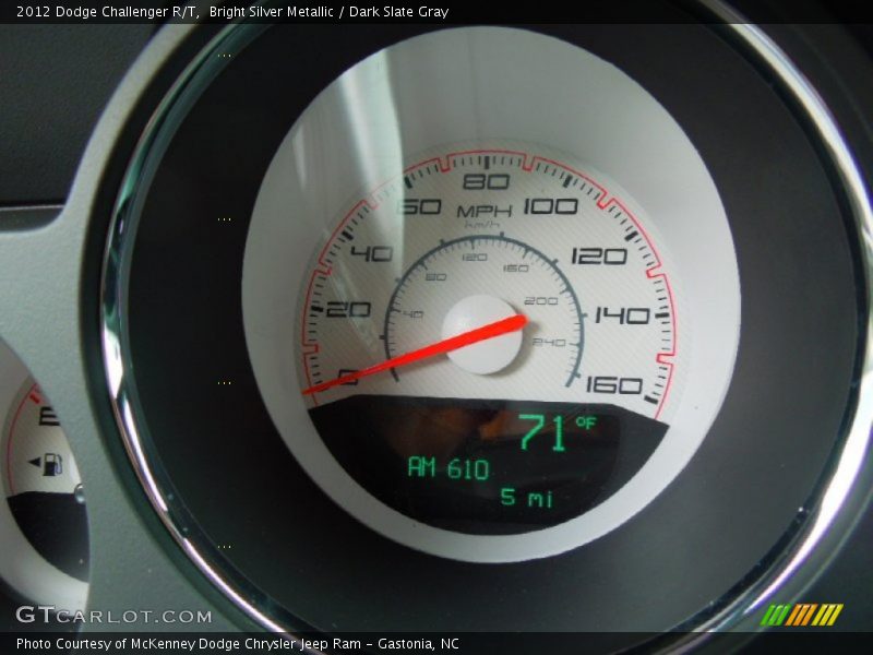 Bright Silver Metallic / Dark Slate Gray 2012 Dodge Challenger R/T