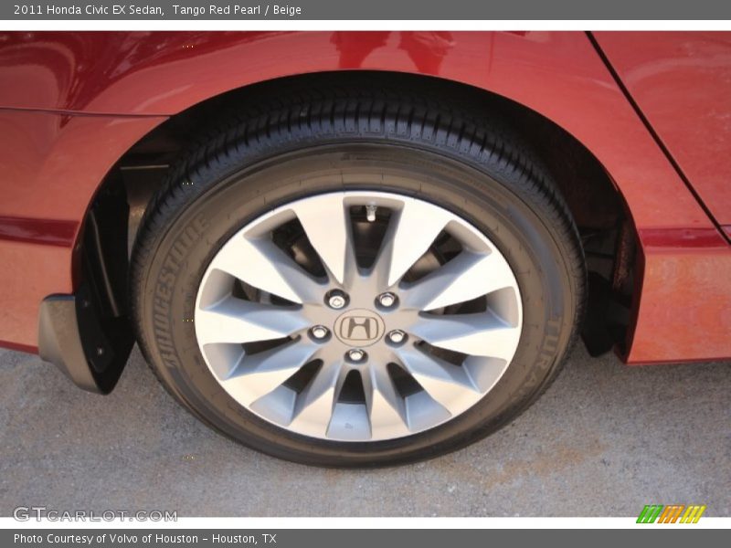 Tango Red Pearl / Beige 2011 Honda Civic EX Sedan