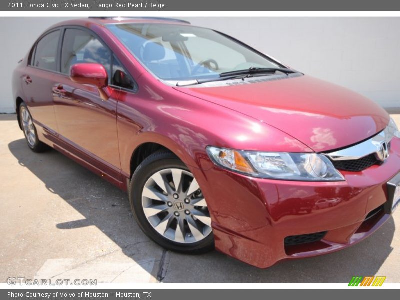 Tango Red Pearl / Beige 2011 Honda Civic EX Sedan