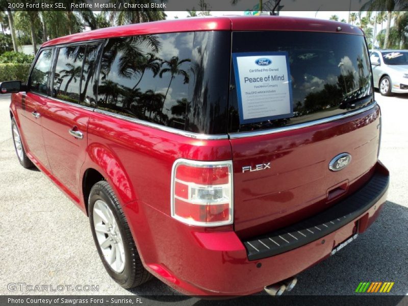 Redfire Metallic / Charcoal Black 2009 Ford Flex SEL