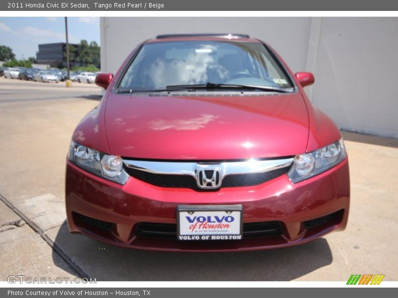 Tango Red Pearl / Beige 2011 Honda Civic EX Sedan
