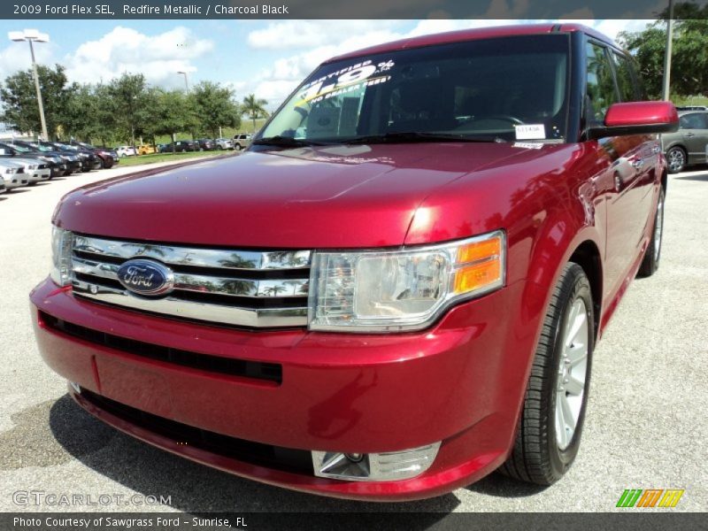 Redfire Metallic / Charcoal Black 2009 Ford Flex SEL