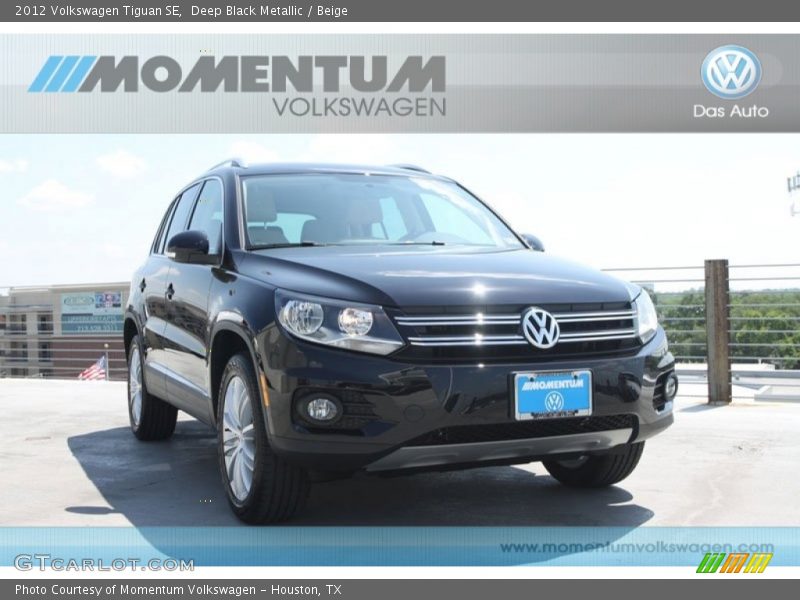 Deep Black Metallic / Beige 2012 Volkswagen Tiguan SE