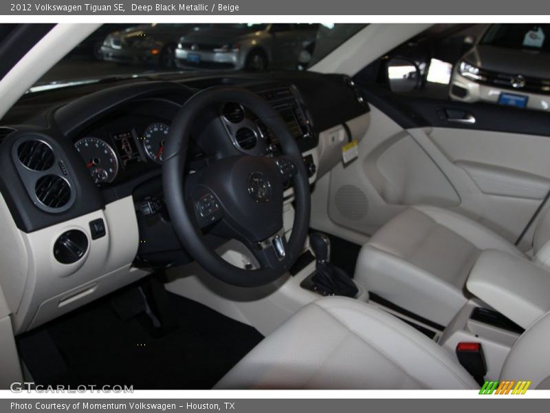 Deep Black Metallic / Beige 2012 Volkswagen Tiguan SE