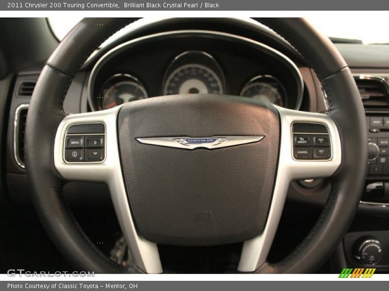 Brilliant Black Crystal Pearl / Black 2011 Chrysler 200 Touring Convertible