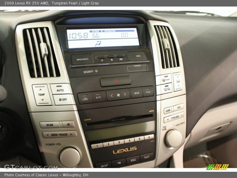 Tungsten Pearl / Light Gray 2009 Lexus RX 350 AWD