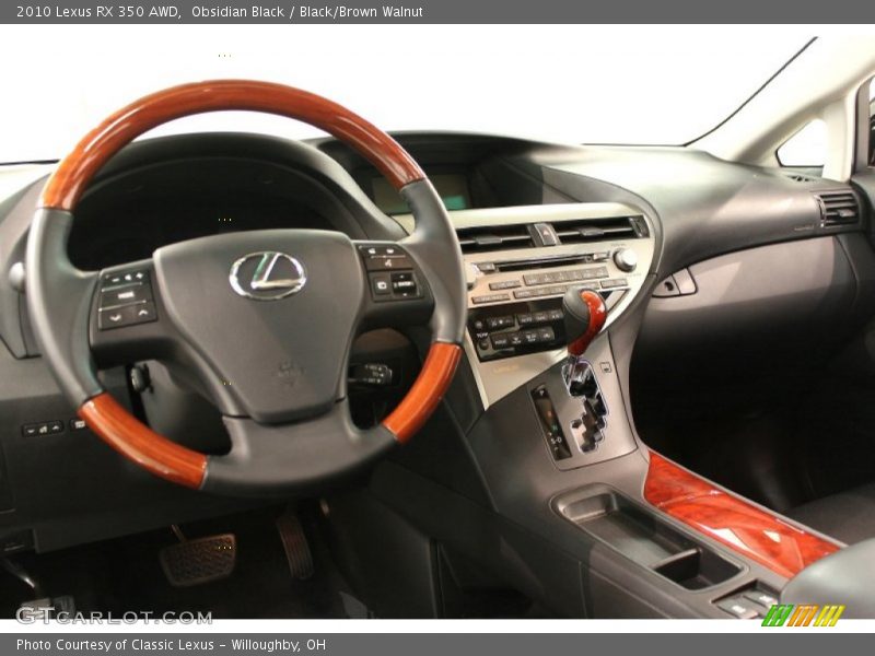 Obsidian Black / Black/Brown Walnut 2010 Lexus RX 350 AWD
