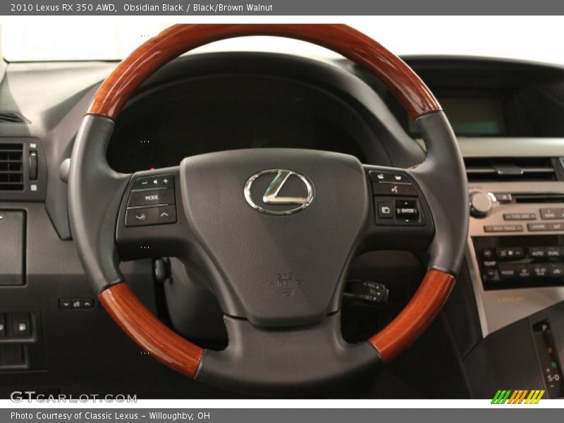 Obsidian Black / Black/Brown Walnut 2010 Lexus RX 350 AWD
