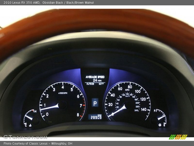 Obsidian Black / Black/Brown Walnut 2010 Lexus RX 350 AWD
