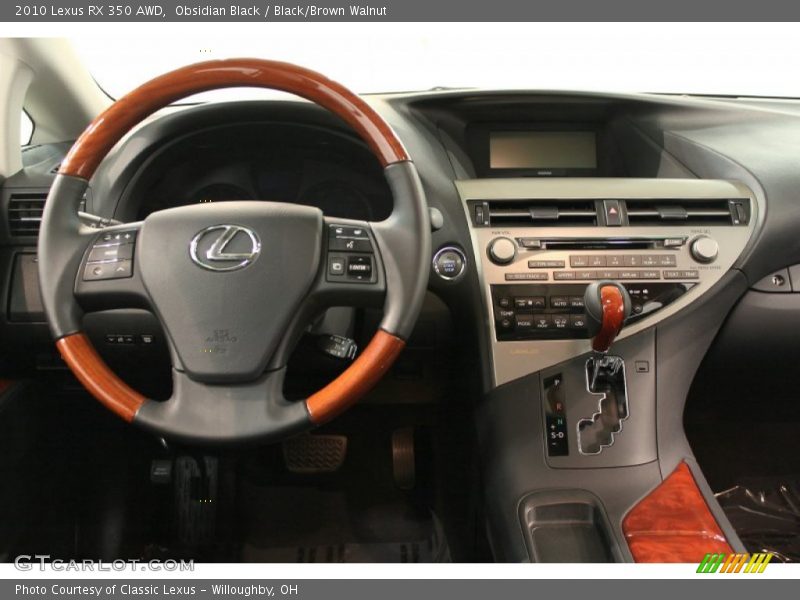 Obsidian Black / Black/Brown Walnut 2010 Lexus RX 350 AWD