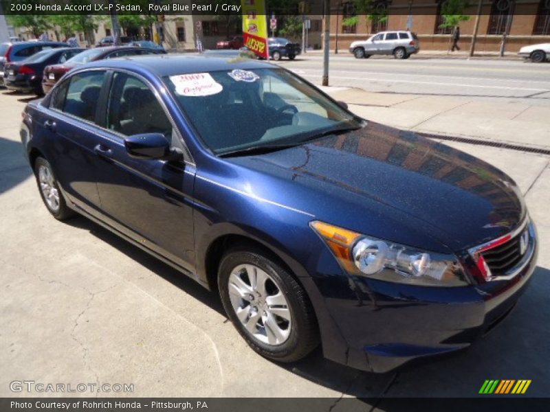 Royal Blue Pearl / Gray 2009 Honda Accord LX-P Sedan