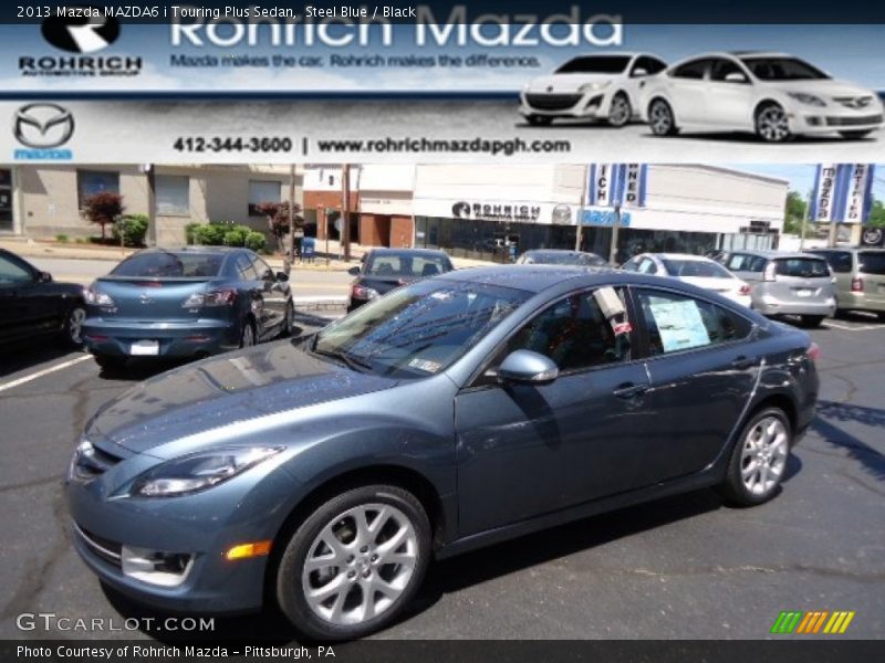 Steel Blue / Black 2013 Mazda MAZDA6 i Touring Plus Sedan