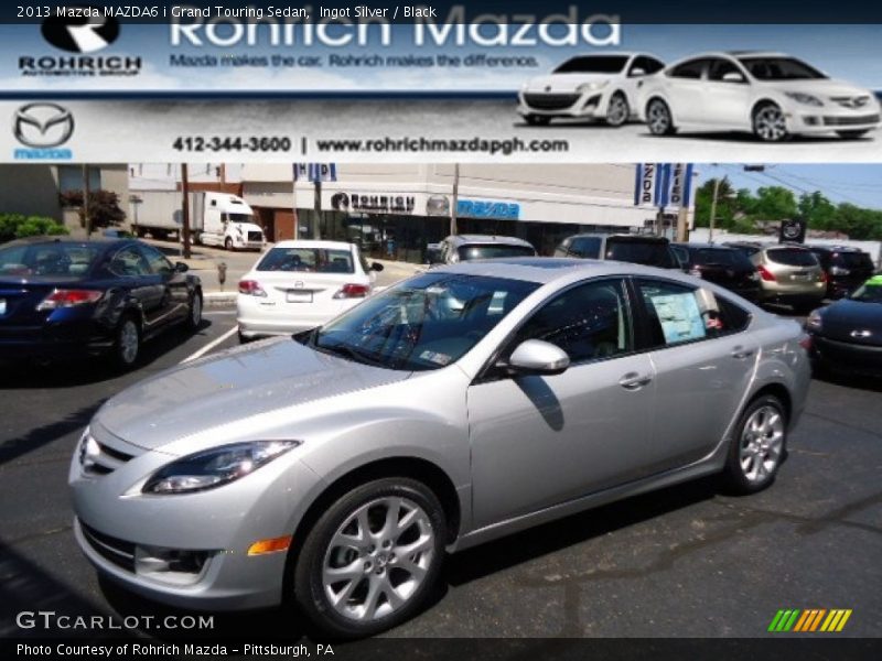 Ingot Silver / Black 2013 Mazda MAZDA6 i Grand Touring Sedan
