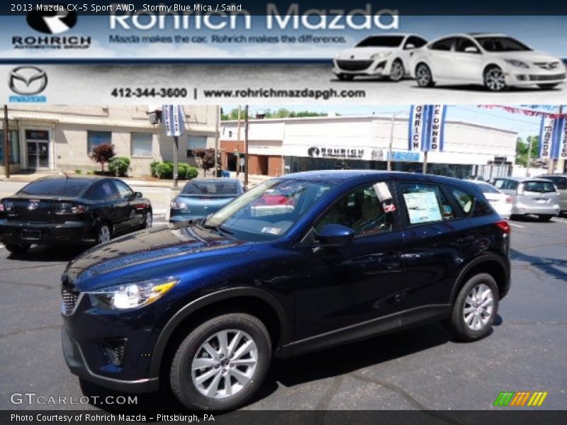 Stormy Blue Mica / Sand 2013 Mazda CX-5 Sport AWD